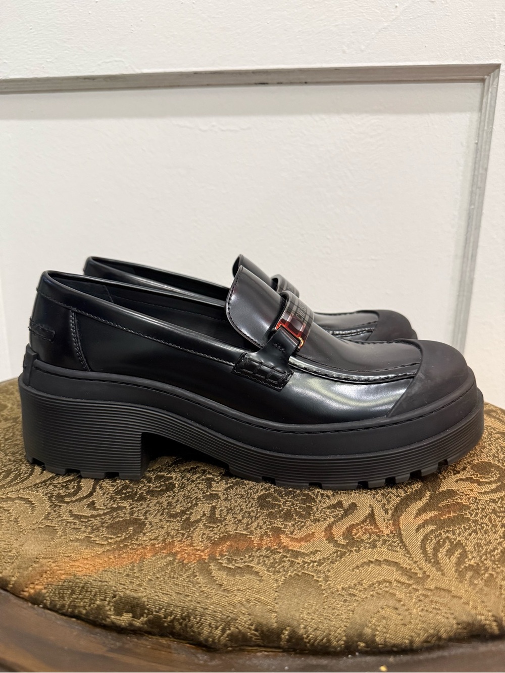 Dior “Code” Black Chunky Leather Loafers - Picture 5 of 10